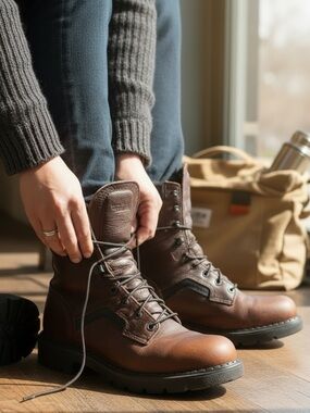 REDWING 938 Dynaforce 8” Soft Toe Work Boots 8.5 D Brown Leather EH USA Made